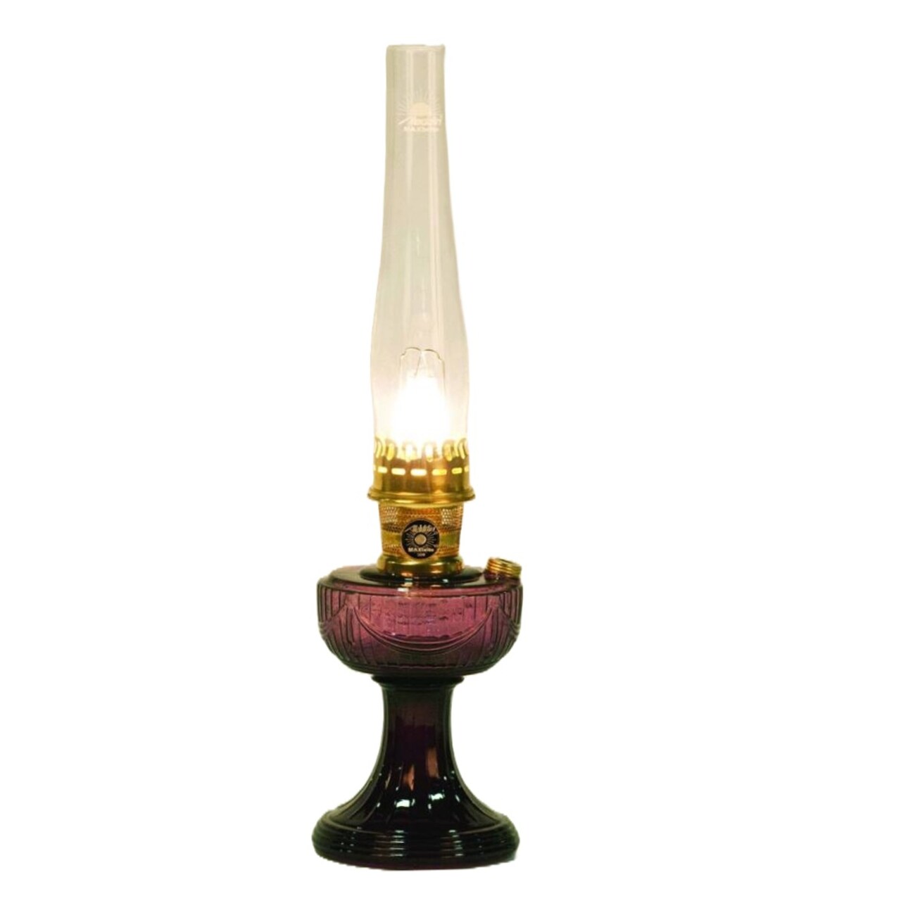 Aladdin Lincoln Drape Oil Lamp - Traditional Classic Indoor Oil or Kerosene Fuel Lamp, Bright White Light, Glass with Brass Trim